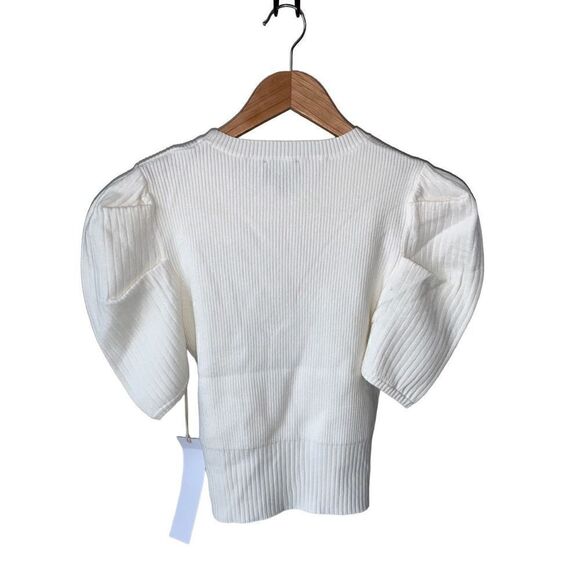 Lumière Puff-Sleeve Ribbed Knit Tee - Picture 4 of 10